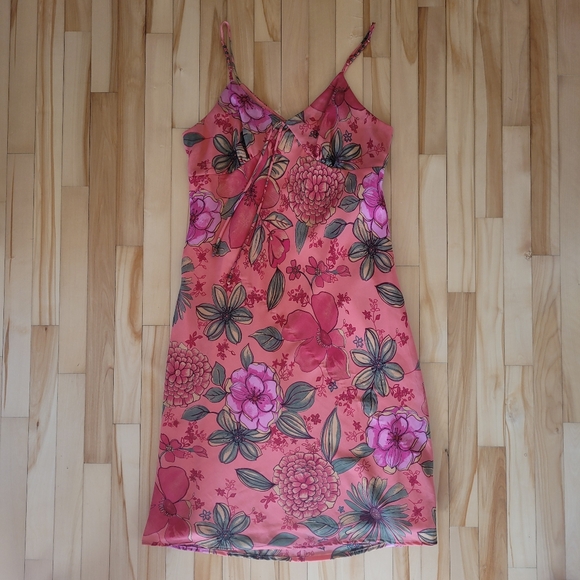 Kathy Lee Floral Salmon 90s dress size 14 - Picture 1 of 6